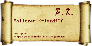 Politzer Kristóf névjegykártya